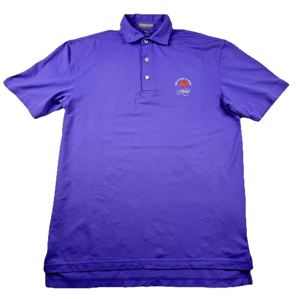 Peter Millar Summer Comfort Mens Small The Ocean Course Kiawah Polo Shirt Purple